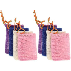 8 Stück pack Seifenbeutel aus Nylon mit Kordelzug Seifennetzbeutel für Einfaches Aufbewahren und Angenehme Textur für Heimgebrauch im Badezimmer