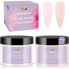 TOROKOM Acrylic Powder, Large 120 g / 4.23 oz Capacity Professional Acrylic Nail Powder for Nail Extension, Nail Carving, Durable, No Nail Lamp Required