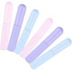 Hemobllo Lippenstift Applikator 6 Stück aus Silikon mit Kappe Wiederverwendbare Lippenpinsel in Blau und Violett für Make Up und Reisen