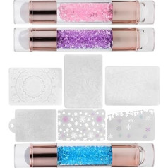 3 Stück Nagelstempel Maniküre Stempel aus Silikon mit Doppelkopf für Nageldesigns Nagelkunst Werkzeug für Zuhause und Nagelstudios Zufällige Farbe