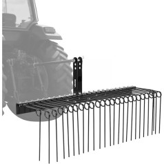 VEVOR Lawn Tractor Rake 150 cm, Lawn Curry Comb with 26 Spring Tines, Lawn Aerator for Category 1 Tractors, Scarifier with 3-Point Mounting, Tractor Attachment for Leaves & Pine Needles