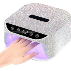 UV-Licht für Nägel, wiederaufladbarer Diamant-LED-Nageltrockner mit 4 Timer-Einstellungen, professionelle schnell trocknende Aushärtungslampe, Touch-Steuerung und Auto-Sensor, schnelle