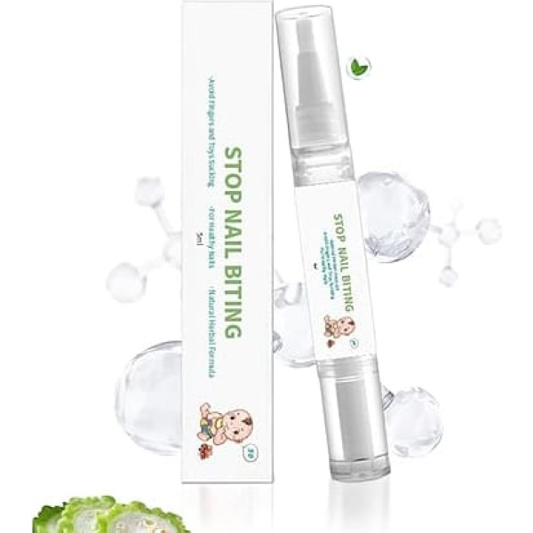Nail Polish Against Nail Chewing, Especially For Children, 5 ml Care Serum Corrects Habits For All Ages On The Go At Home School