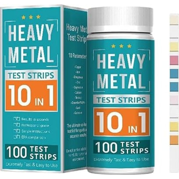 Water Test Kit - PET 100pcs, Test Strips, Drinking Tests | Quick Accurate Easy Read Multi Parameter Design, Quality Check For Home, Tap, Well, Spa, Tub, Lake, Drinking Use, Household Safety