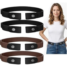 GüRtel Ohne Schnalle Pro, StretchgüRtel Ohne Schnalle FüR Damen Und Herren ,Black and Brown