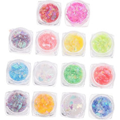 minkissy Nagelkunst-aufkleber 5-g-flaschen 14 Schachteln Mit Fingernagel-aufklebern Im Japanischen Stil Nagelglitzer Für Frauen Und Damen
