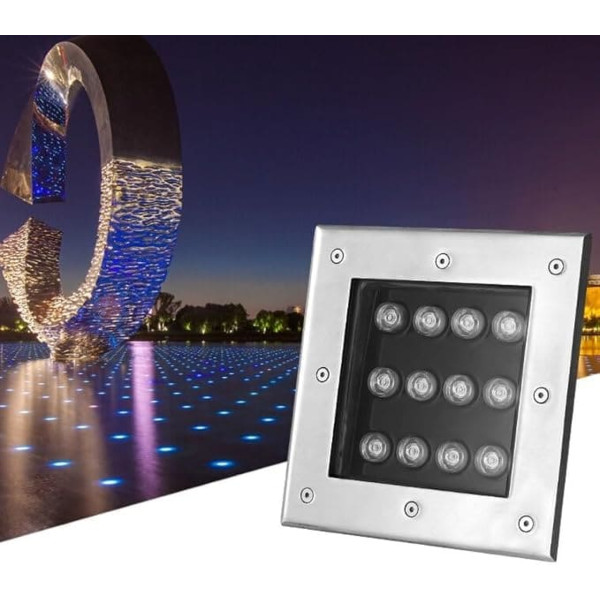 OutdoorLandscape LightsIP66 Wasserdichte eingebettete quadratische Strahler, 3 W, warmweiß, Garten-Stehlampen für einfache Installation, perfekt für s und Terrassen