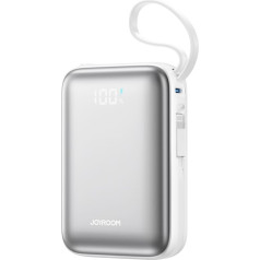 Powerbank 20000mAh 22,5W USB-C ar dubulto kabeli - balta