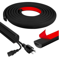 Flexible Cable Duct Self-Adhesive 3 m Cable Duct Floor 7 x 14 mm Floor Cable Bridge Cable Duct Floor Flat for Floors, Ceilings, Walls, Tiles