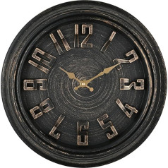 Extra Large 40 cm Wall Clock, No Ticking and Battery Operated, 3D Numbers for Easy Reading, Suitable for Decoration of Any Indoor Area - Kitchen - Living Room (Black)
