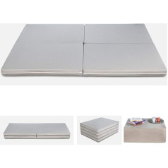 Evergreenweb Futon Single and Double Mattress, Foldable, Made of Water Foam, Foldable, Breathable, Removable, Washable Cover, Space-Saving Mat, Hypoallergenic