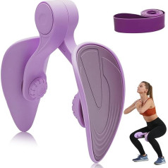 Thigh Trainer for Women - Kegel Exercises & Pelvic Floor Training with Resistance Band, Inner Thigh & Hip Trainer, Leg and Pelvic Exercise Device for Home Gym (Purple)