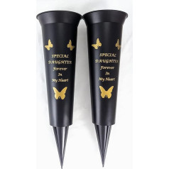 David Fischhoff Grave Vase with Special Verse for Graveside, Flower Vases (Daughter) DF13659-Multi