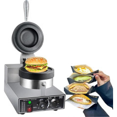 Elektrische Burger-Maschine, Antihaft-Hamburger-Presse-Backmaschine, Waffeleisen zum Füllen von EIS, 1200-W-Panini-Presse-Sandwich-Maker für den privaten und gewerblichen Gebrauch,220V