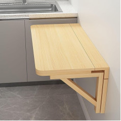 Wandmontierter Klapptisch,Ganz Holzstruktur,Schwebender Klapptisch,Die Wand Bartisch Stehtisch,unsichtbarschwimmender Computer-Schreibtisch,Geeignet Für Büro,Zuhause,Couchtisch(80*60cm/31.4*23.6in)