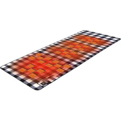 Thermo-Matte zum Schlafen, Matte aus Polyester, kariert, 198 x 62 cm, Heizdraht aus Legierungsfaser, rutschfeste Rückenlehne, weiches faltbares Design, verstellbares Futter