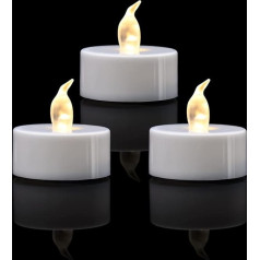 Pack of 100 Warm White LED Tea Lights 200 Hours+ for Decoration (100 Pack Warm White)