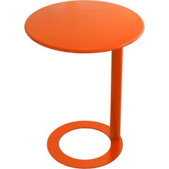 C Förmiger Beistelltisch für kleinen Raum, Runder Metall Beistelltisch Moderner Kleiner Nachttisch für Wohnzimmer Schlafzimmer(20x20x24in, Orange)
