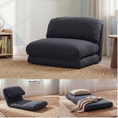 Mendler HWC-E68 Sofa Bed Functional Chair Folding Chair Fabric / Textile Dark Grey