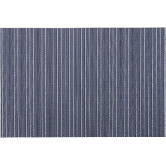 AMDXD Tischset Abwaschbar Modern Quadratisch 2er Set, PVC Platzmatten Tisch Rechteckig mit Streifen Muster Hitzebeständige, Tischuntersetzer Dunkel Blau für Esstisch, Antifouling, 45x30CM