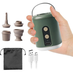 Vegena Electric Air Pump, Portable Air Pump, Electric Pump for Inflatables Deflating, Air Mattress Pump, 1600 mAh Air Mattress Pump with 4 Nozzles, Camping Air Pump USB Rechargeable for Pool