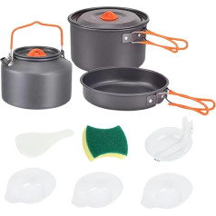 Camping Kochset Backpacking Backset - Rutschfestes Überblick Outdoor Camping Küche und Topf für Picknick, Wandern u