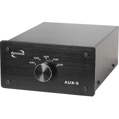 Dynavox AUX-S 5 RCA Input Extension Switch in Metal Housing for Stereo and Surround Amplifier (Black)