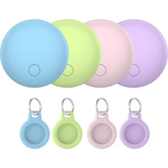 Bluetooth Schlüsselfinder 4er Pack, Smart Tag Kompatibel mit Apple Wo ist APP(nur iOS), Air Tracker Tag für Schlüssel/Gepäck/Koffer/Brieftasche, IP68 Wasserdicht, Austauschbarer Akku