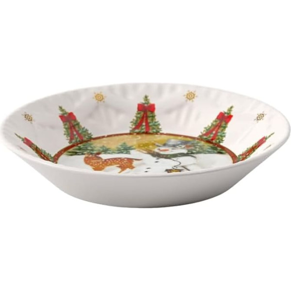 Villeroy & Boch Toy's Fantasy Bowl Small Colourful Bowl, Christmas Bowl with Snowman and Animals, Serving Bowl, Christmas Tableware Toys, Ceramic, Premium Porcelain