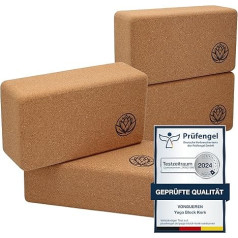 Yoga Block VonBueren | Cork Yoga Blocks | 22 x 12 x 7.5 cm Each Yoga Block | Yoga Accessories for Men and Women | Hatha Blocks | Yoga Blocks