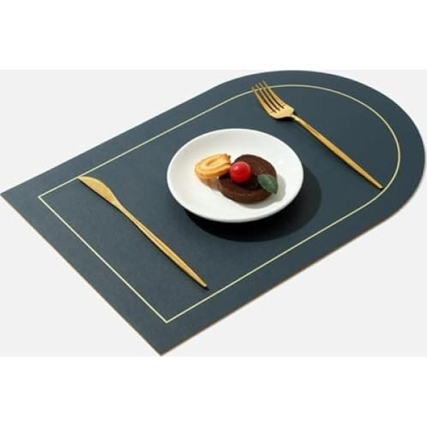 Tischsets, Tischsets Doppelseitige zweifarbige Tischsets for den Esstisch, 2er-Set, wasserdichte, rutschfeste, leicht zu reinigende Küchen-Essmatten, hitzebeständige, waschbare Tischsets aus Kunstlede