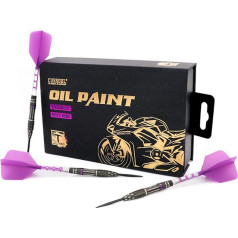 CUESOUL Motorcycle Steel Tip 90% Tungsten Dart Set with Oil Paint and Unifying Rust T19 Flight