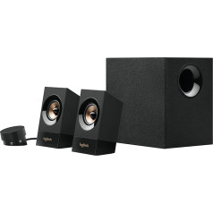 Logitech Z533 2.1 speaker system with subwoofer, 120 watts peak power, 3.5mm input, headphone jack, multi-device, operating on the control unit, UK plug, PC / TV / Tablet - Black