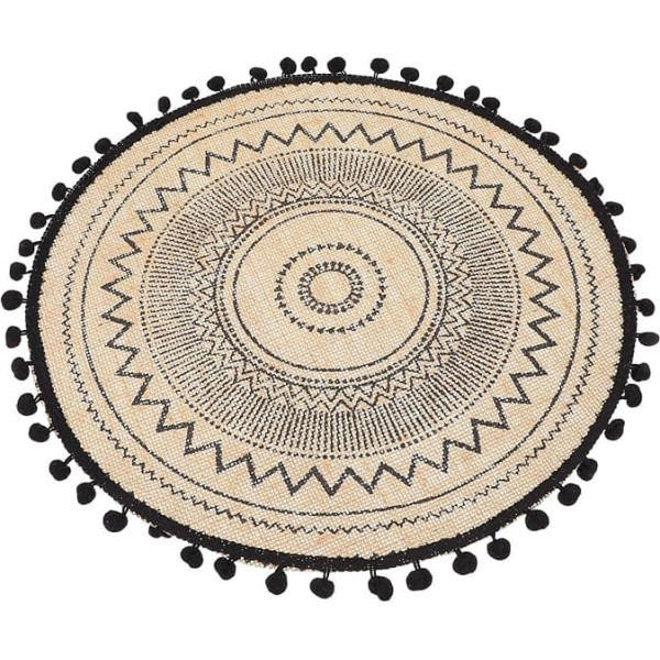 BESPORTBLE Decorative Place Mat Made of Thickened Jute 40 cm Heat Resistant Non-Slip Table Mat for Dining Room and Kitchen