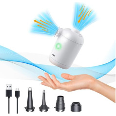 OBEST Mini USB Electric Air Pump, 2-in-1 Pump for Inflating and Deflating, Portable Electric Inflatable Camping Pump with 4 Nozzles for Beach Mat/Outdoor Pool/Swimming Ring