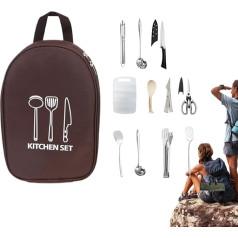 Camping Kochgeschirr Set,Camping Küchenzange Kochutensilien - Tragbares Equipment Für Damen Herren BBQ Picknick Rucksackreisen Wandern