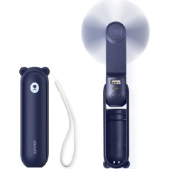 Jisulife Mini ventilators portatīvais ventilators ar powerbank funkciju un lukturīti 2000mAh - zils