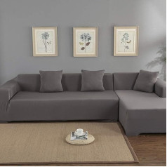 Ejoyous Elastic Sofa Cover L Shape, Couch Cover Stretch Sofa Slipcover Protective Covers Sofa Throws Sofa Cover Elastic Stretch for L-Shape Sofa 3+2 Seat Corner Sofa Cover (Grey)
