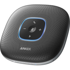 Anker PowerConf Bluetooth Speaker with 6 Integrated Microphones, Improved Sound Recording, 24 Hours Talk Time, Bluetooth 5, USB-C Connectivity; PowerIQ (Refurbished)