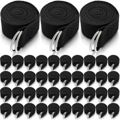 Leyndo Yoga Straps, Stretching, Pilates, Exercises, Adjustable Straps, 6ft Non Elastic Yoga Belt with Adjustable D-Ring Buckle for Pilates, Gym, Workout, Fitness, 24 Pack