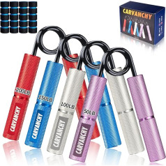 Grip Strength Trainer Set 50-300lbs (6pcs) Wrist Forearm Strengthener Non-Slip Metal Hand Grip Gripper for Strength Training and Exercise Hand Training Squeezer