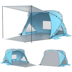 Elegear CumbreX Beach Shelter with Sun Canopy, 4-6 Person Beach Tent, UV Protection 50+, Easy Assembly, Portable Lightweight Beach Tent with Double Silver Coating, Wind Protection, Sun Protection for